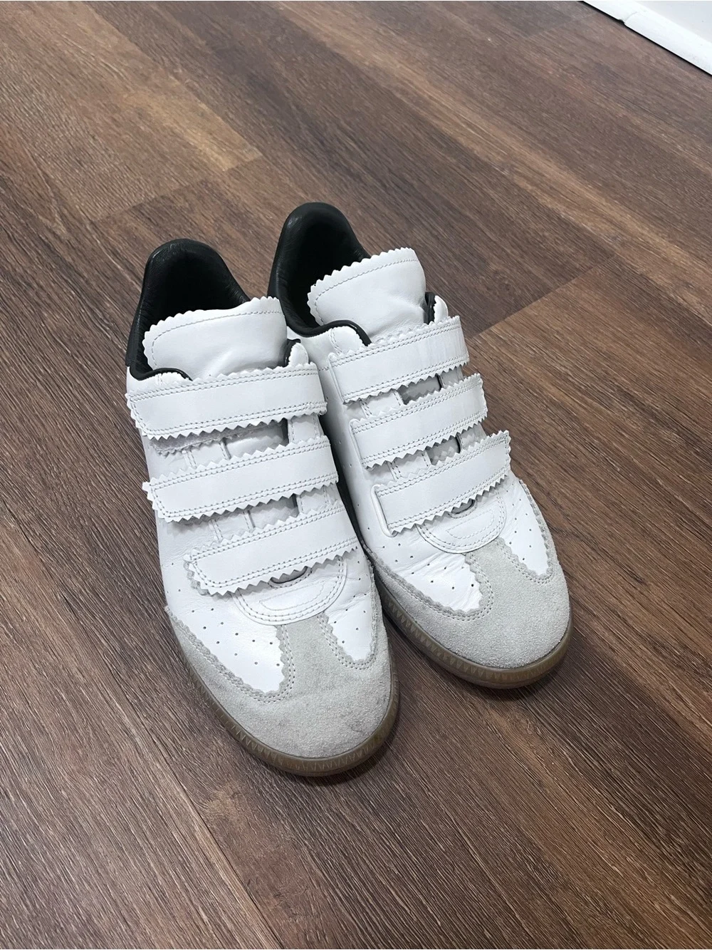 Isabel Marat Beth Velcro Black and White Sneaker Size 39